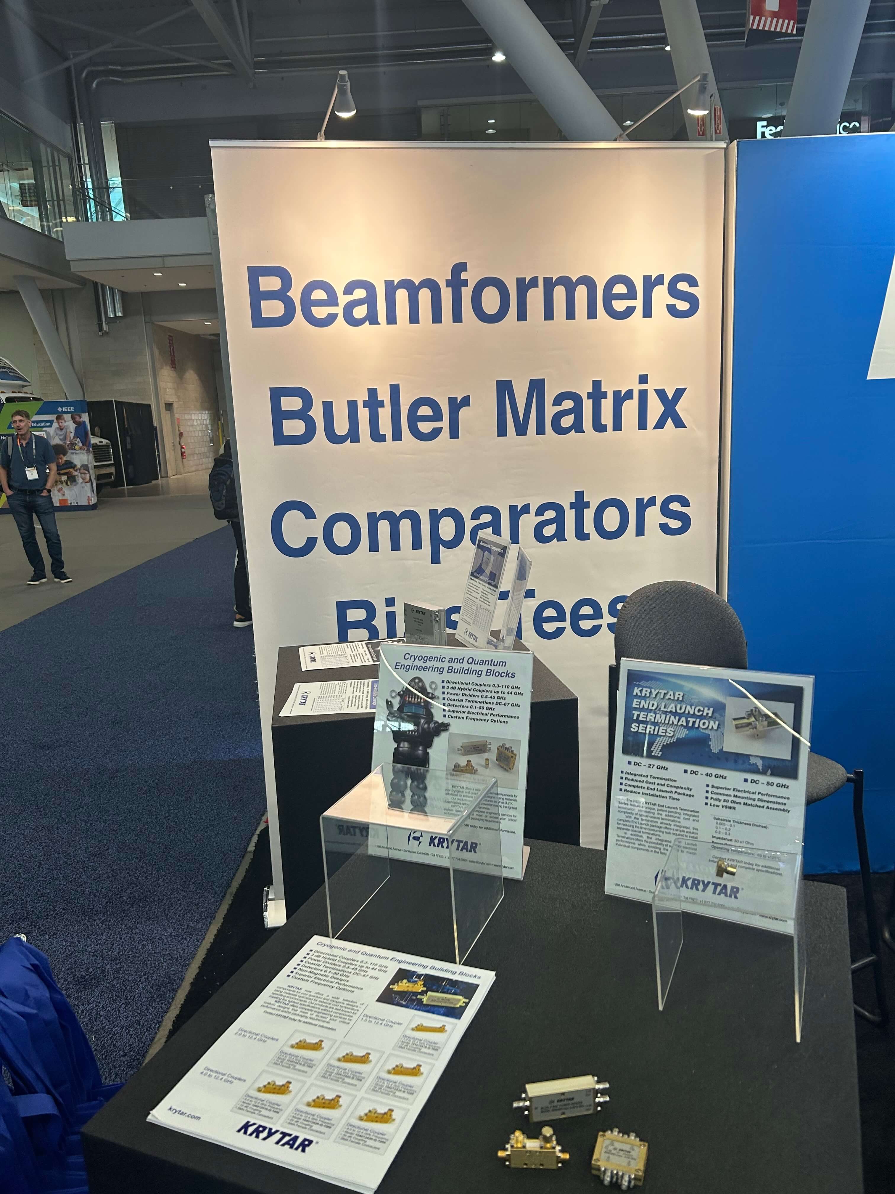 Quantum technologies were major show theme too. Krytar&rsquo;s cryogenic rate MLDD power divider and 180-degree hybrid coupler are new hardware built to withstand the temperatures where qubits operate. 