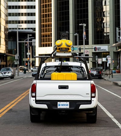 The MX50 lidar can be mounted to vehicles for mid-range mapping and surveying. Source: Trimble  