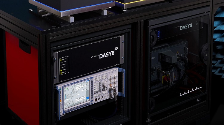 CMX500 OBT combined with the DASY8-3D system for automated SAR testing. Source: SPEAG