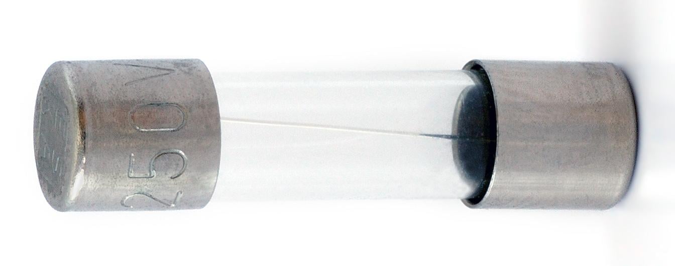 Glass-tube style fuse. Source: Aka/CC BY-SA 2.5