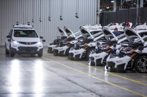 The new Chevy Bolt electric vehicles that will test autonomous driving technology. (Source: GM)