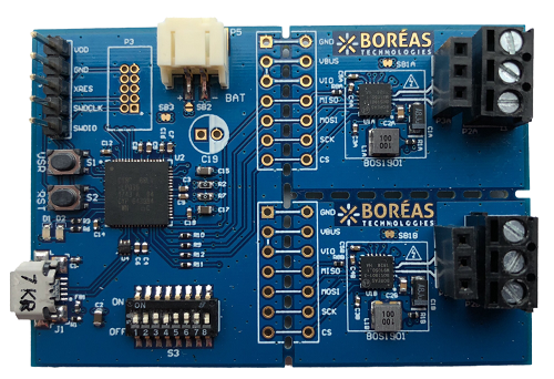 The BOS1901 on a board for wearables. Source: Boreas Technologies