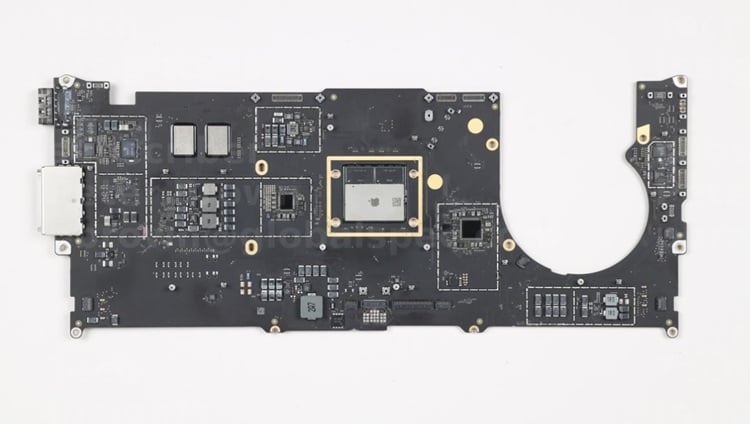 The main board found inside the Apple MacBook Pro. Source: TechInsights